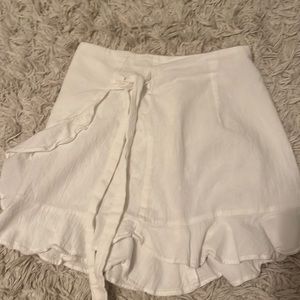 Shein white tie mini skirt
